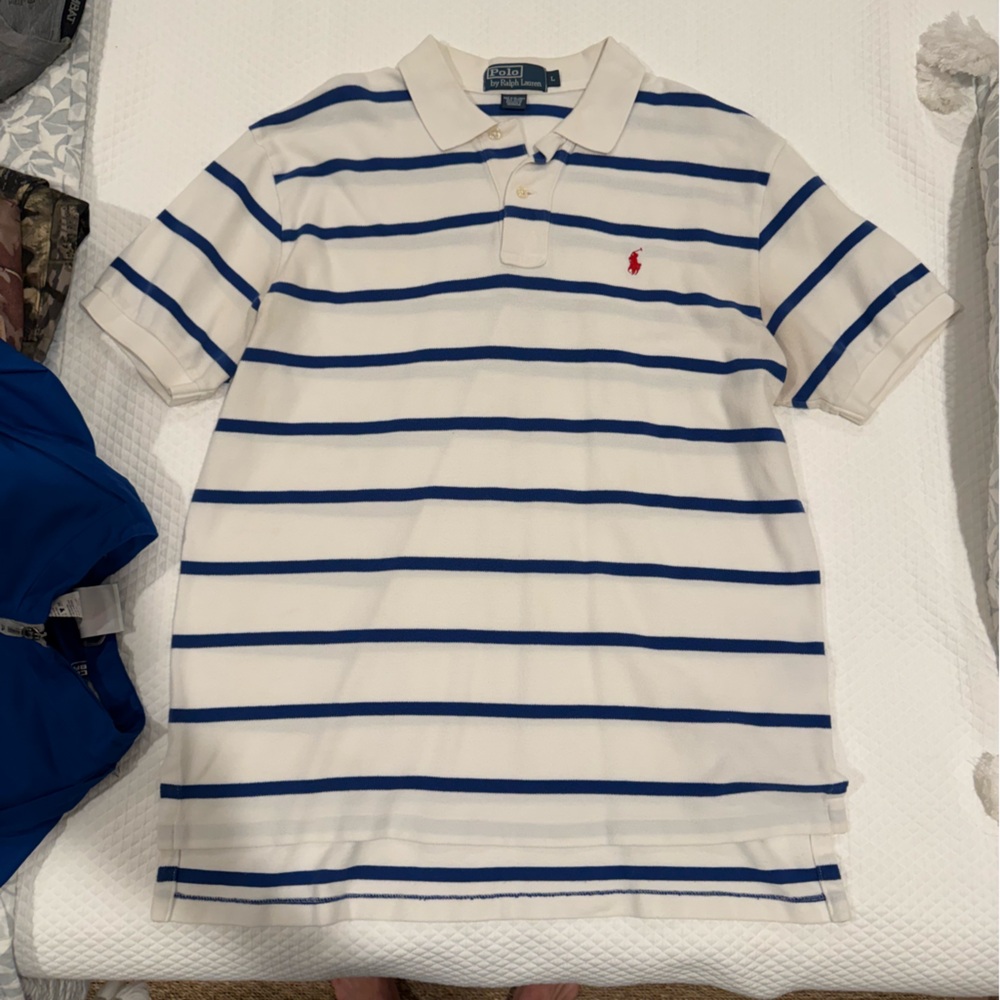 Ralph Lauren Men’s Polo with Blue Stripes
